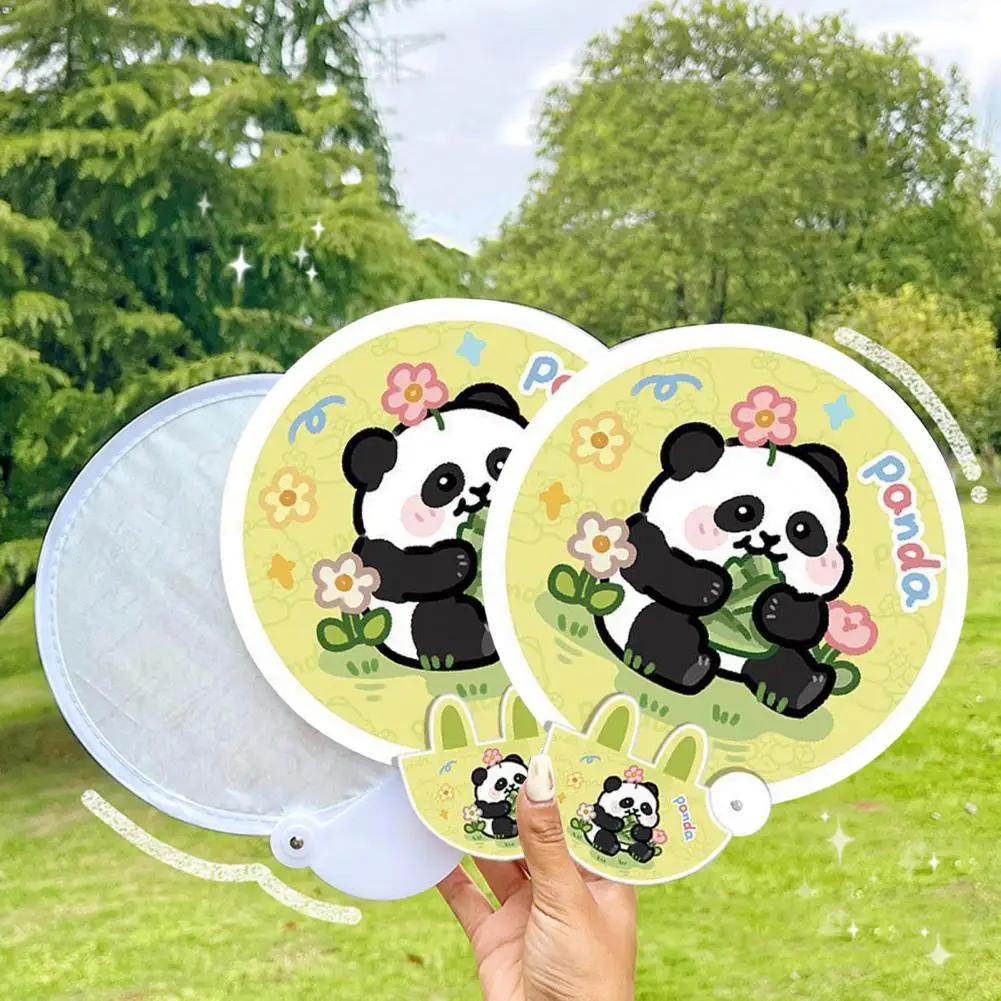 Enhanced Photography Reflector Reflective Cartoon Panda Print Folding Handheld Fan Collapsible Hard Material Light Reflector