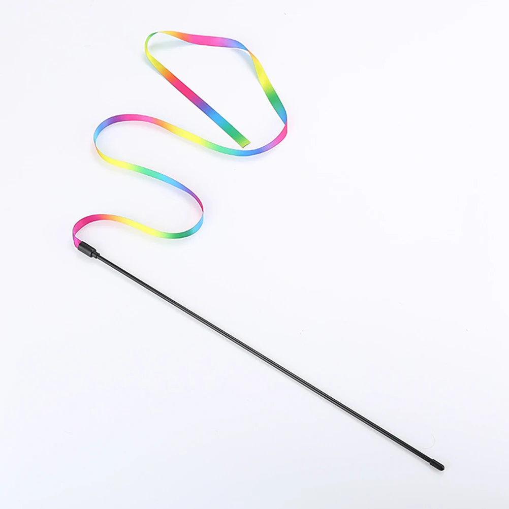 

3pcs Cat Teaser Stick Interactive Pet For Kitten Play Cat Training Rainbow Colorful Teasing For Cats Strengthen Bond With