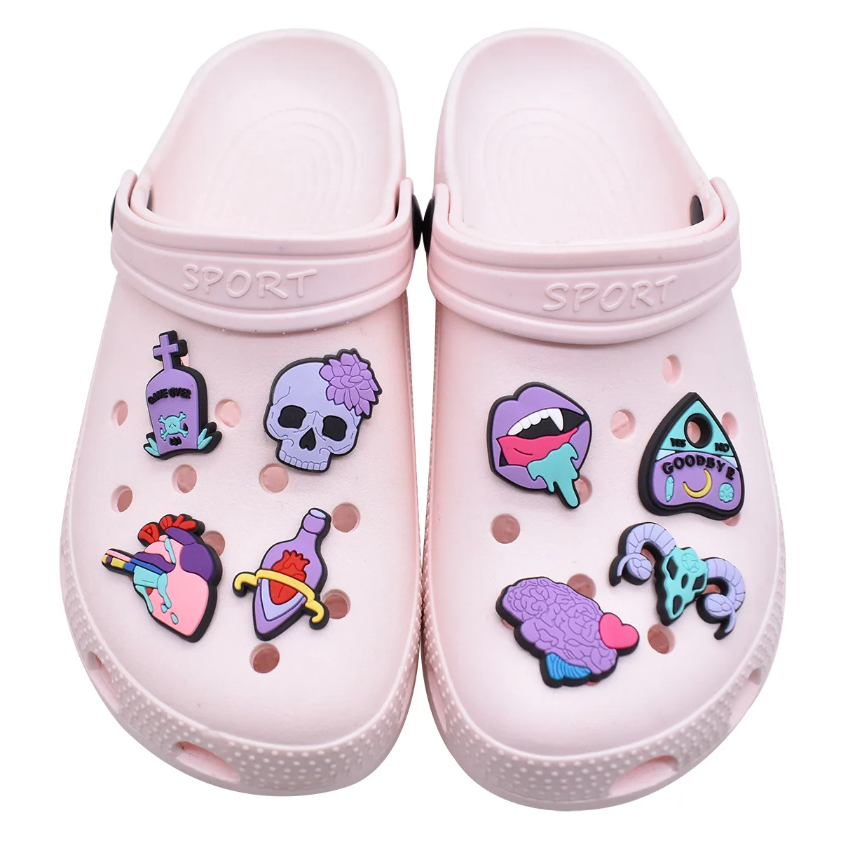 18pcs New Design Cute Spooky Halloween PVC Shoe Charms Fit Clogs Slides Pumpkin Ghost Holiday DIY Shoe Decor Easy Install