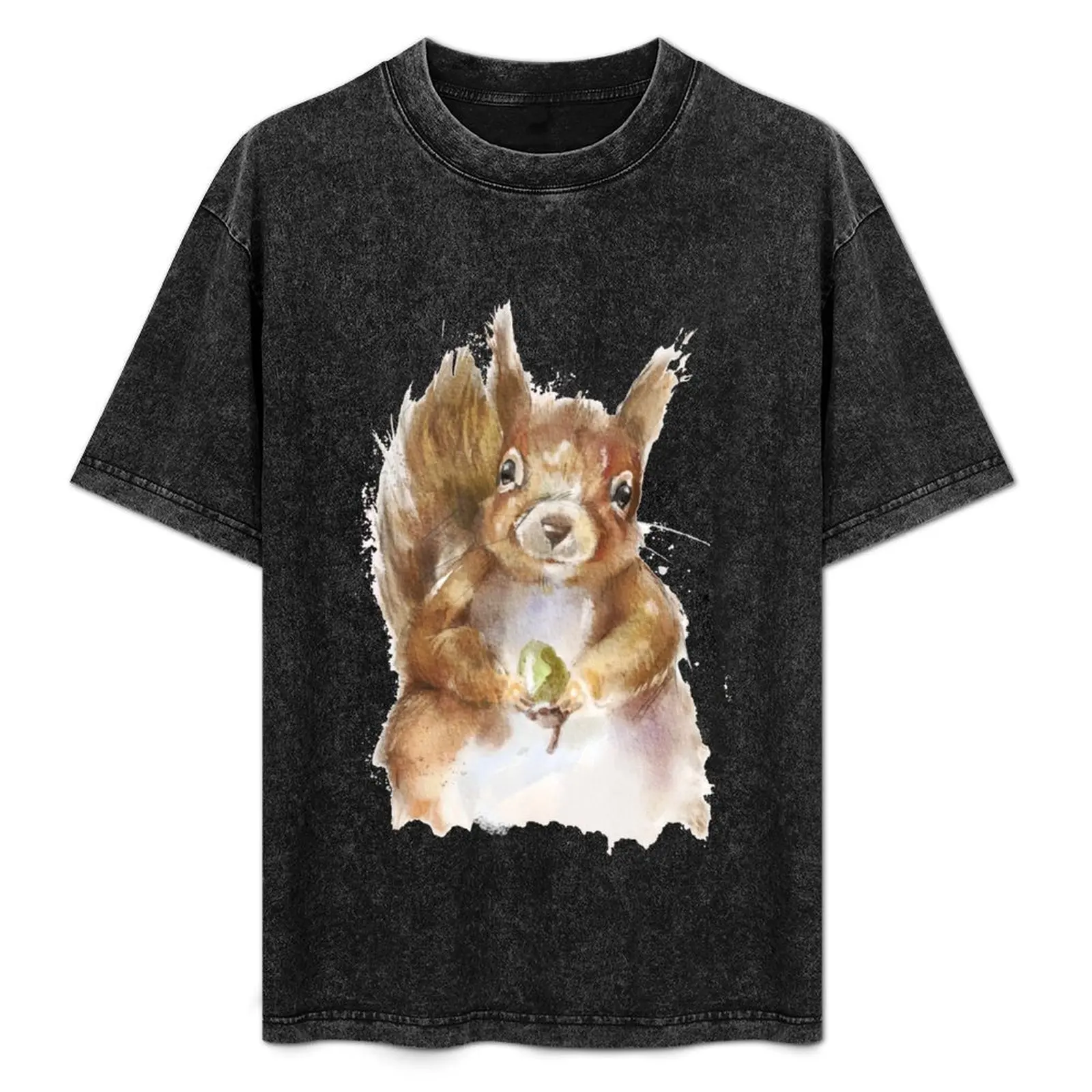 

Red Squirrel with Acorn T-Shirt Holiday All Match T-Shirt