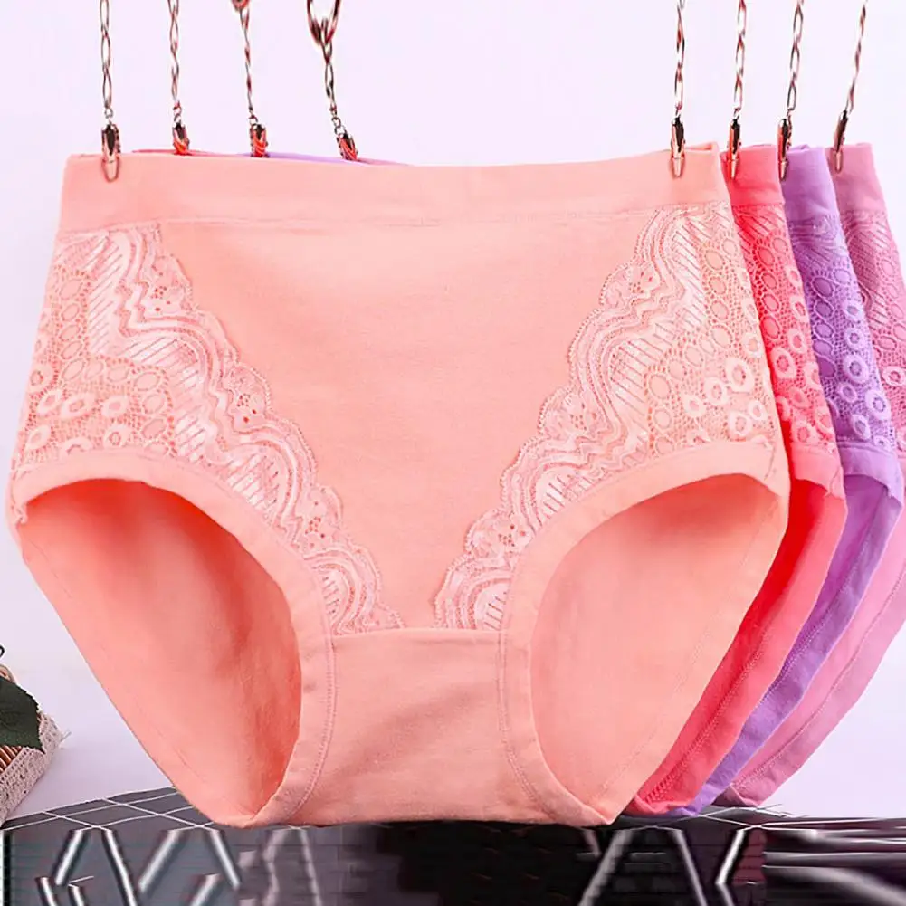 Menstruation Panties Lace Embroidery High Waist Leak Proof Physiological Panties Obesity Women Briefs Soft Menstrual Panties