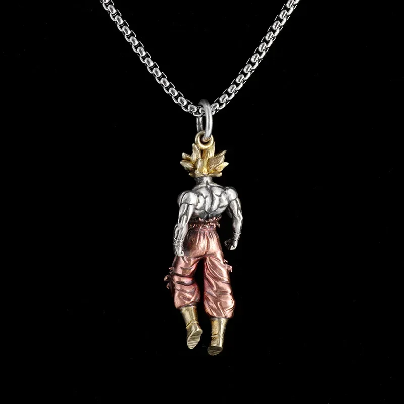 Anime Cartoon Dragon Ball Z Super Saiyan Son Goku Alloy Electroplate Necklace Personality Pendant Hip Hop Sweater Chain Kid Gift view 5