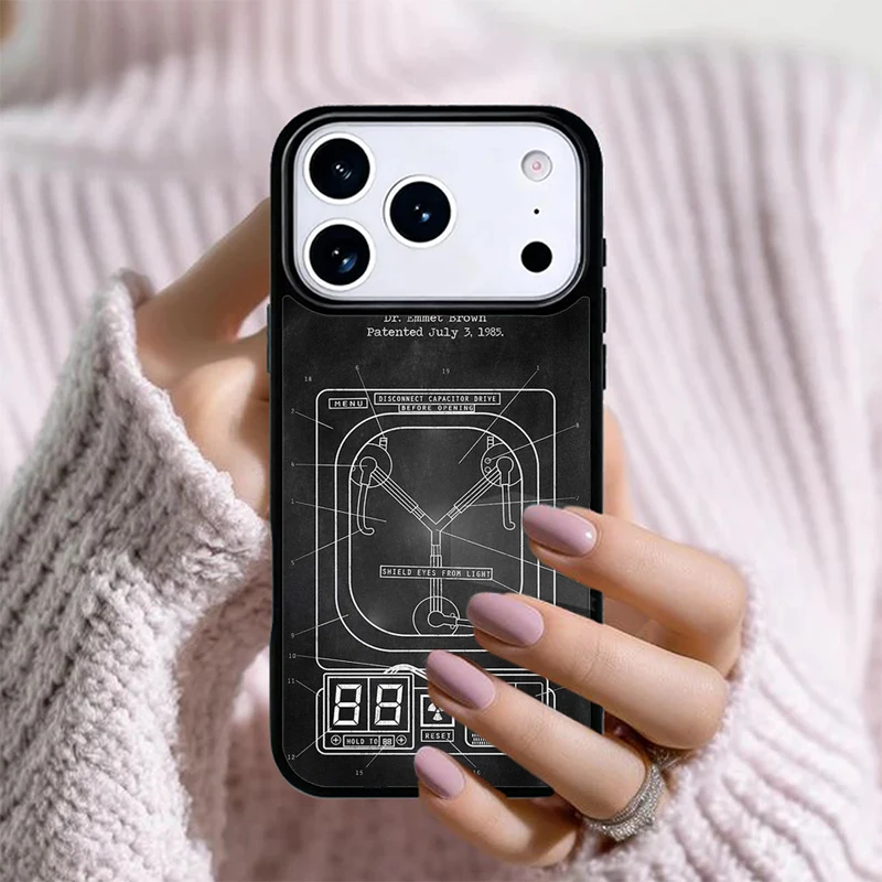 Чехол для телефона «Назад в будущее» с конденсатором Флакса для iPhone 17 Air, 16e, 15, 14, 13 Pro Max, 12, 11, X, XR, XS, SE2020, 8 Plus ﻿ ﻿ ﻿ ﻿
