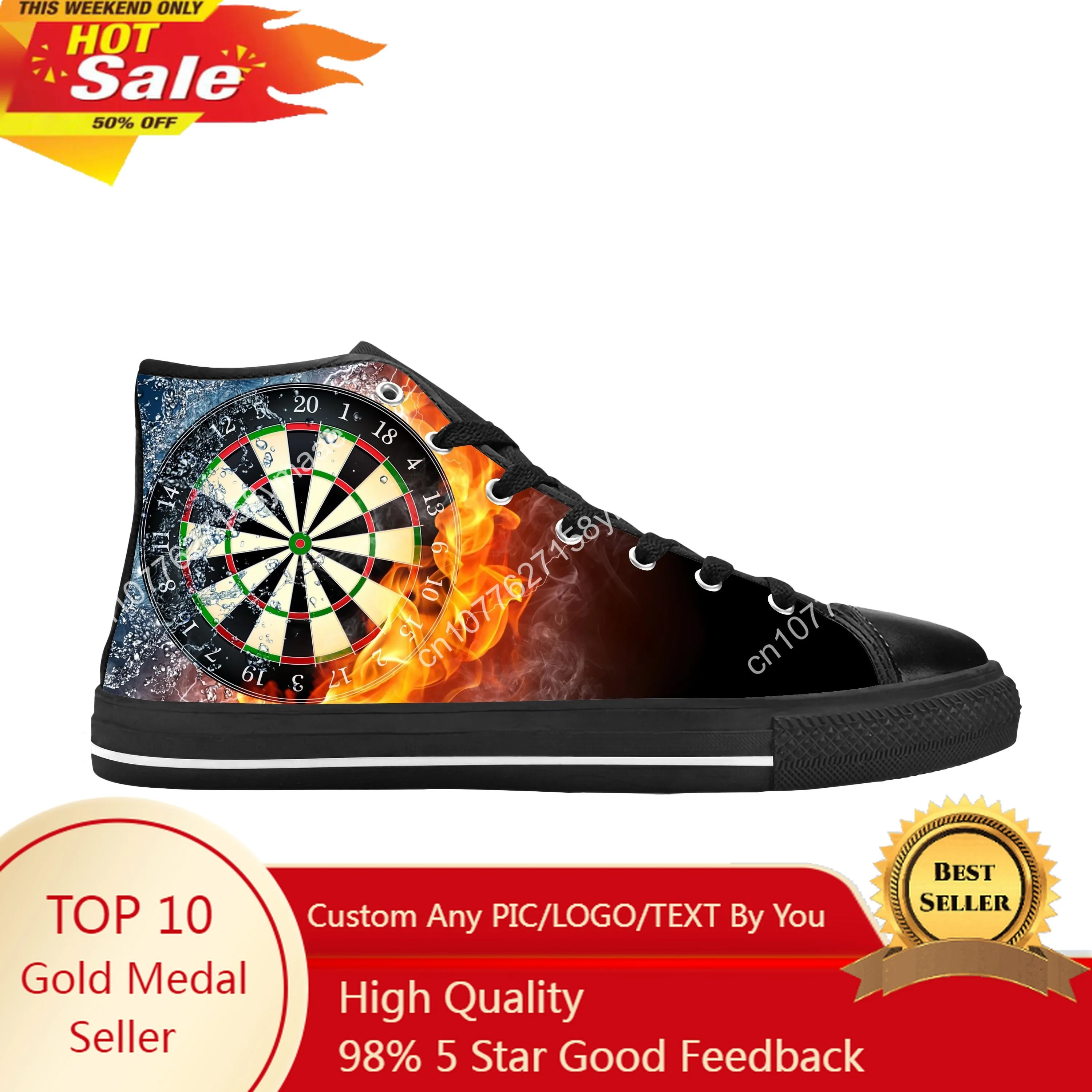 Game Sport Darts Dartboard Dart board Target Cool Casual Cloth Shoes High Top Comfortable Breathable 3D Print Men Women Sneakers