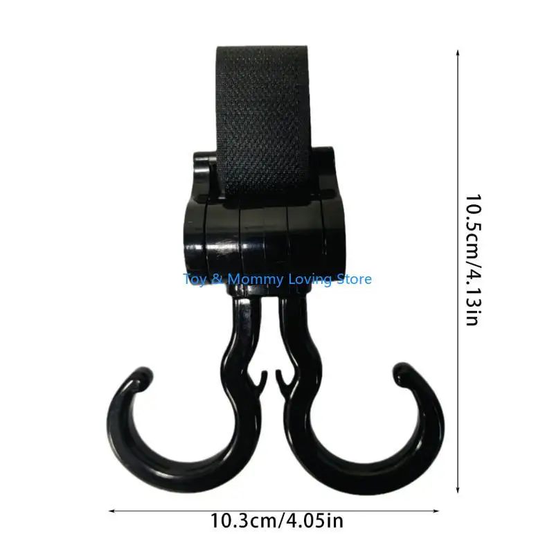 Y1QF Stroller Hook for Hanging Bag Pram Hook Stroller Hook 360 Degree Rotating Loop