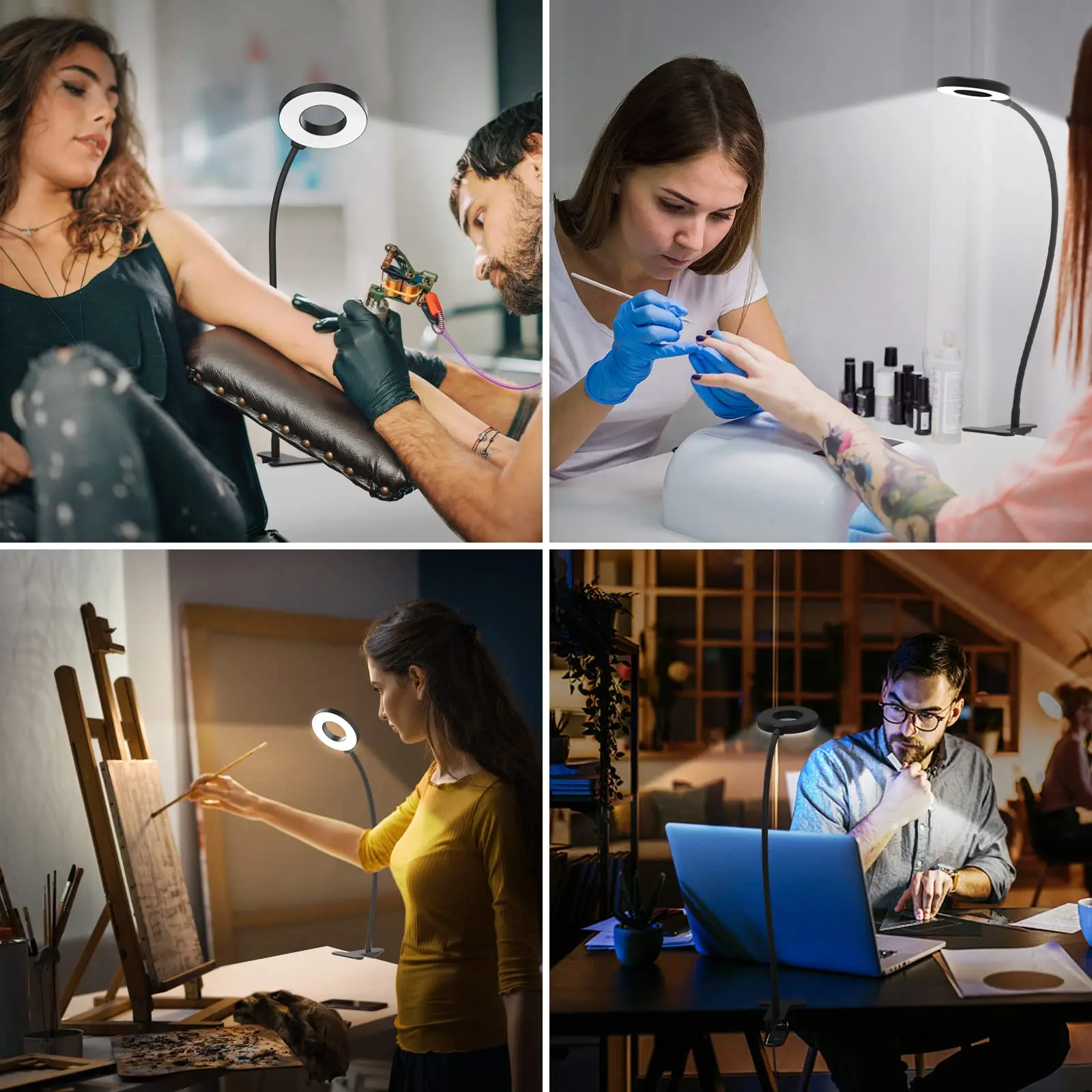 Bedside Reading Lamp w/3 Color Modes,10 Brightness Levels,USB Powered Clip On Nightstand Light,Flexible Gooseneck,Bedroom,Dorm