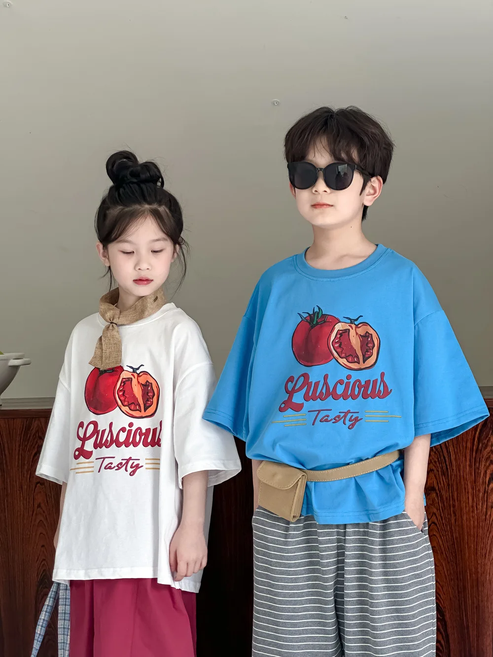 2026 Summer Children Casual T-shirt Cartoon Print Kid's Fashion Tops Boys Girls Round Neck Clothes Oversized Short Sleeve Tee