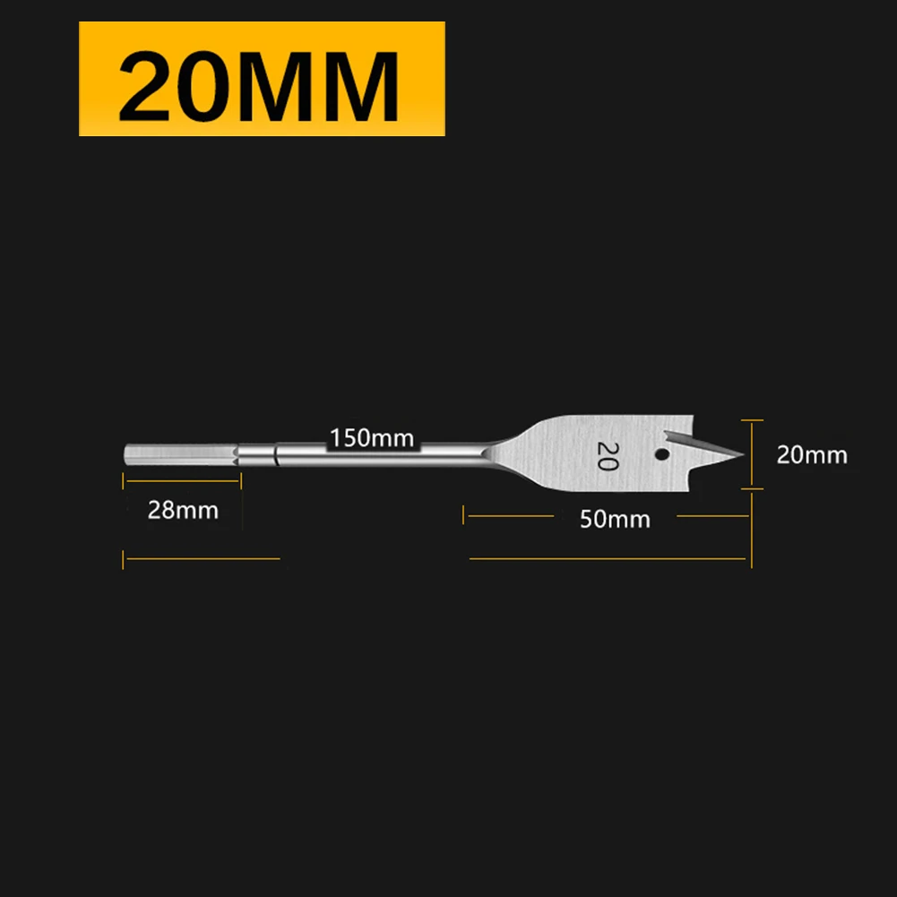 

1pc Flat Wood Drill Bit 20-38mm HCS For Wood Timber Drilling For Bench Drill Hand Drill Hex Shaped Shank Woodworking Tools