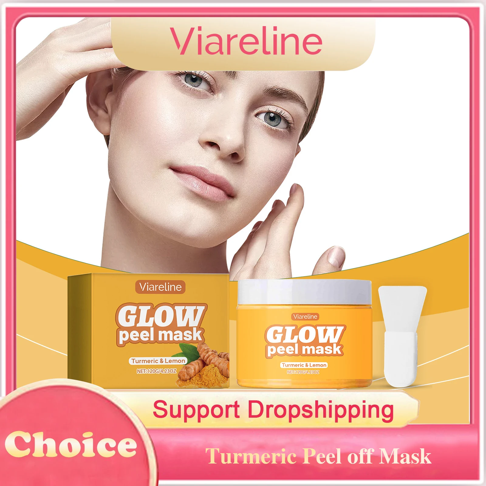 Turmeric Peel off Mask Deep Pore Cleansing Blackhead Removal Brightening Glowing Moisturizing Smoothing Exfoliating Facial Mask