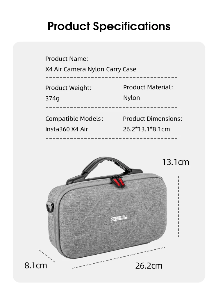 STARTRC VCR Tragetasche für Insta360 X4 Air Objektivschutz Aufbewahrungstasche Schutzhülle Hartschalen-Reiseschutz – Detail 10