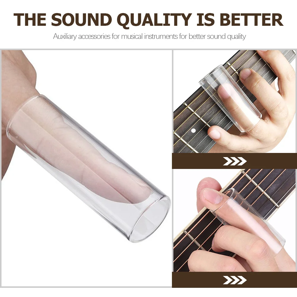 

4Pcs Glass Guitar Slides for Electric and Acoustic Instruments Premium Durability Clear Intonation Professional Tone Control
