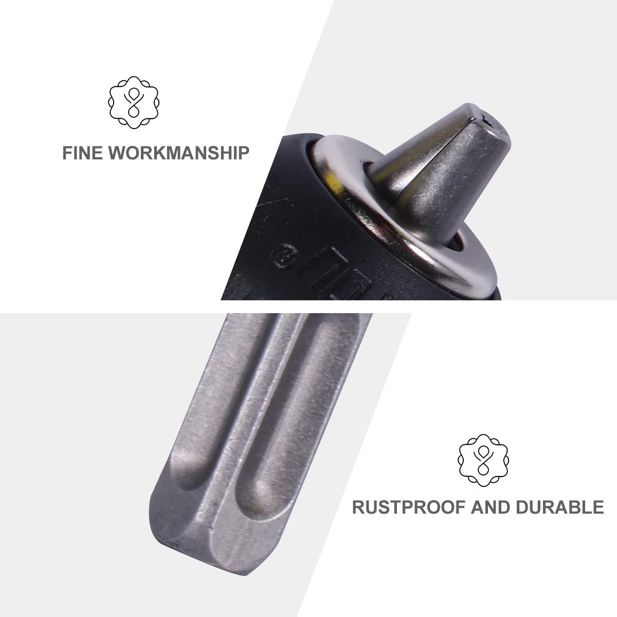 

Metal 2-13Mm Keyless Square Rod Electric Hammer Converter 1/2-20 Unf Drill Chuck Adapter For Power Drill Durable Metal Chuck For