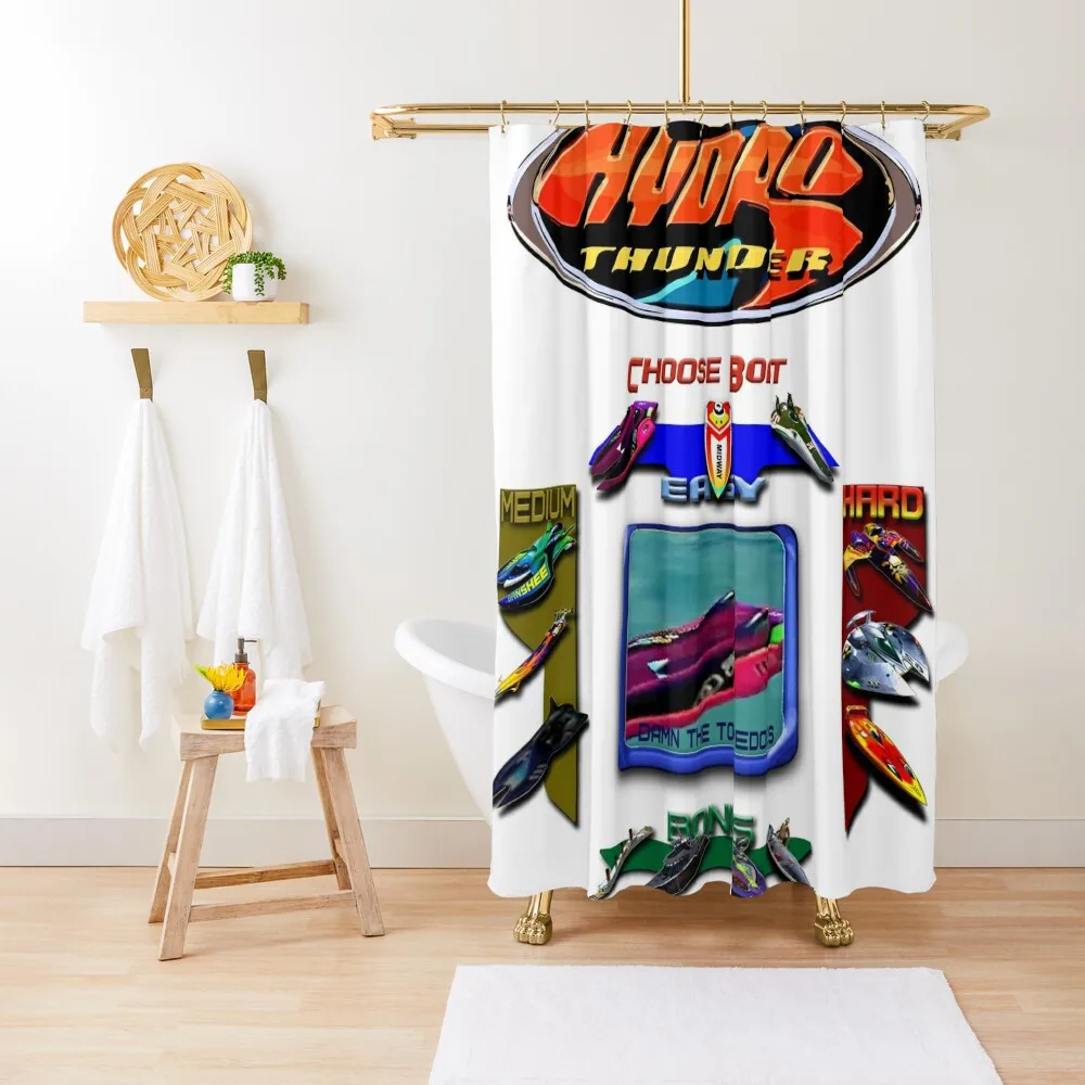 

Hydro Thunder Shower Curtain Window Accessories For Shower And Services Set For Bathroom Curtain