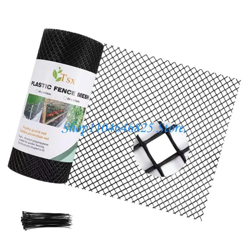 Black Poultry Barrier Plastic Chicken Breeding Wire Net with Cable Ties For Outdoor Plant Guard And Animal Enclosure