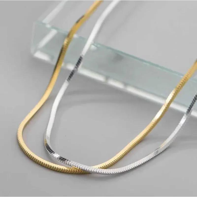 S925 sterling silver fashionable and simple necklace, European and American niche styles ins cold wind light luxury