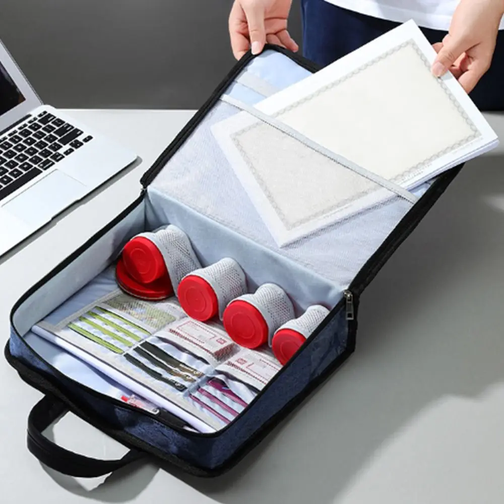Borsa per bagagli da viaggio portatile di grande capacità Pratico organizzatore di stoccaggio di timbri Cartella di file di documenti A4 semplice a 3 colori