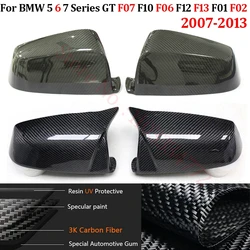 Rearview Mirror Cover For BMW 5 6 7 Series GT F07 E60 F10 F06 F12 F13 F01 F02 2007-2013 Real Carbon Fiber Side Mirror Shell