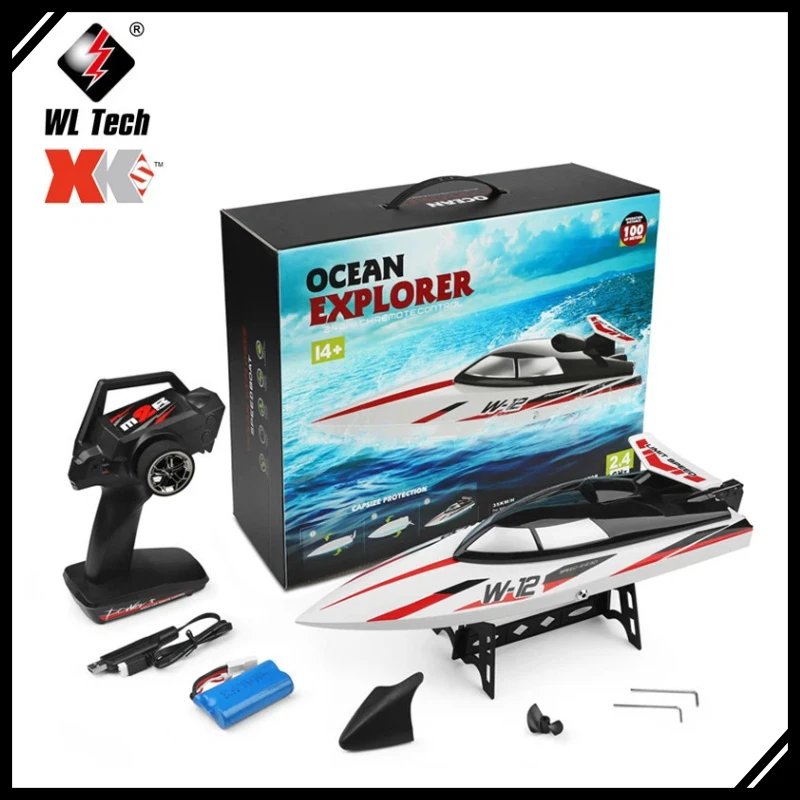 WLtoys WL912-A RC Boat High Speed Remote Control Racing Ship Model 2.4G Anti-Flip Electric Speedboat Water Toy for Kids Boys