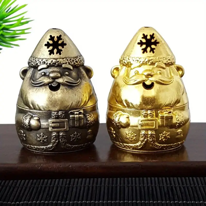Metall-Weihnachtsmann-Räuchergefäß mit Hohlschneeflocken-Design Perfekt – Detail 3