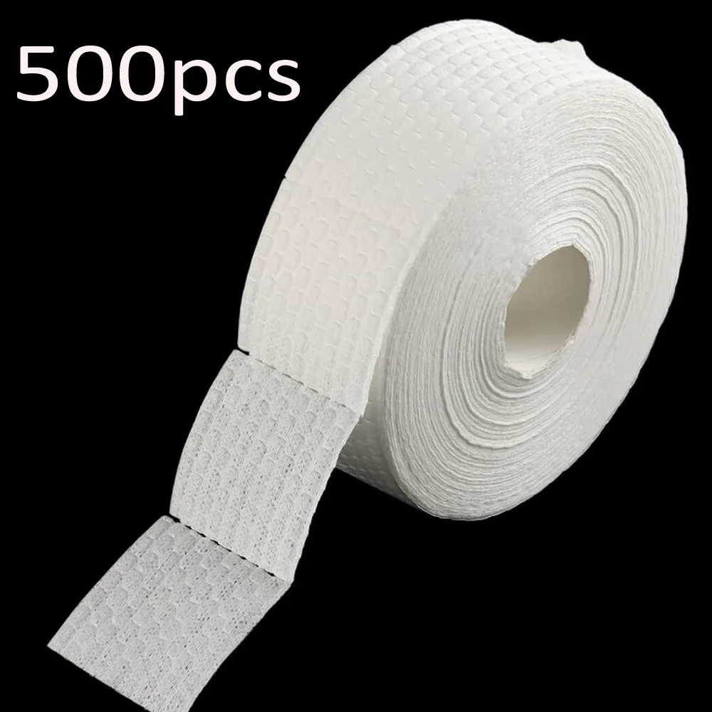 500 ชิ้นแผ่นสำลีทำความสะอาดร้านทำเล็บ 10 ซม. ยาทาเล็บเช็ดผ้าฝ้ายแผ่นทิ้งผ้าขนหนูเล็บกำจัดเล็บเครื่องมือทำเล็บ