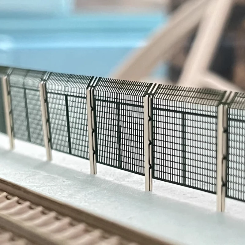 

Simulation Metal Fence Model N Scale Protection Guardrail With 8 Pillars For Railway Train Layout Sand Table Scene Diorama 1PCS
