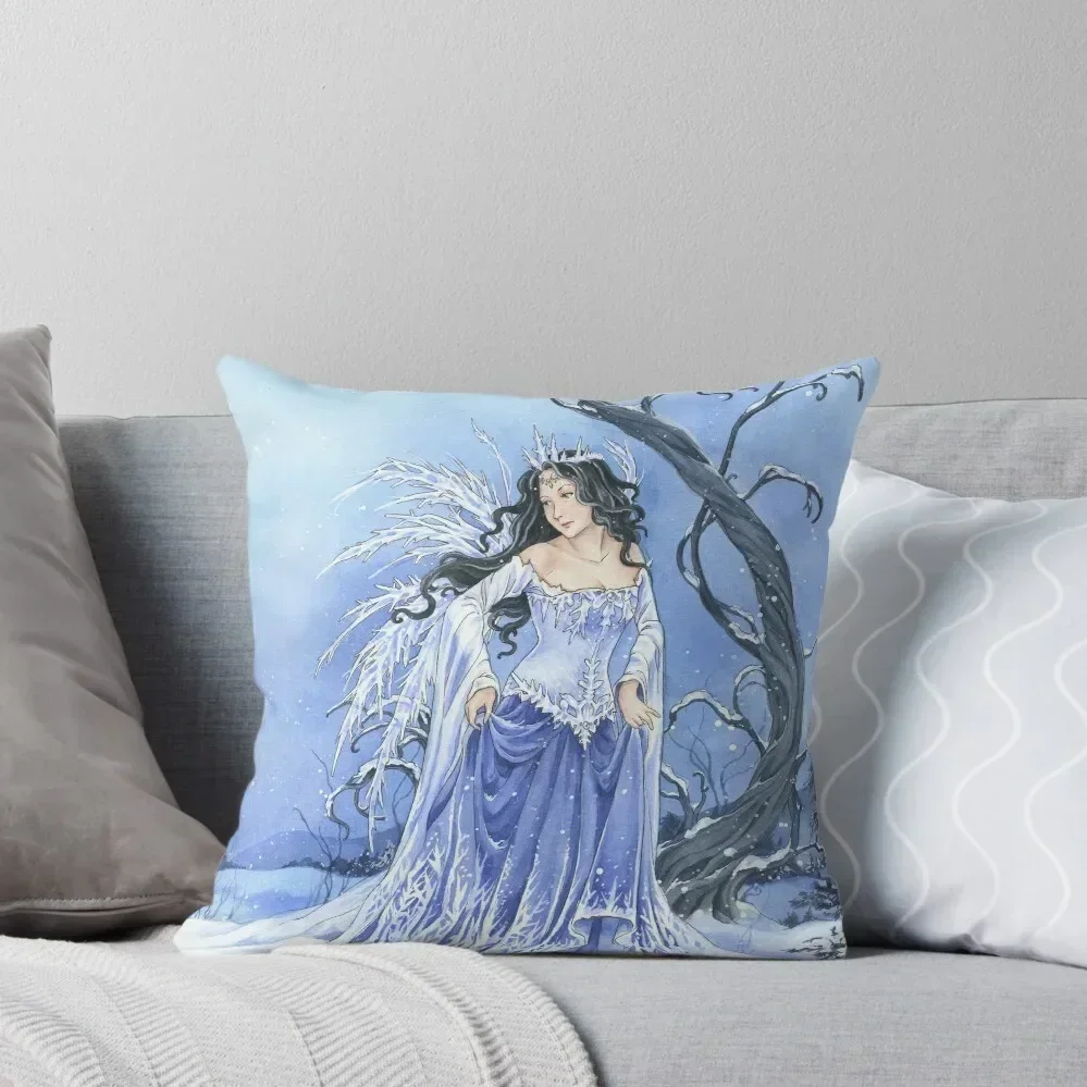 Blue Ice Snow Queen Fairy Throw Pillow Decorative Cushion home decor items pillow