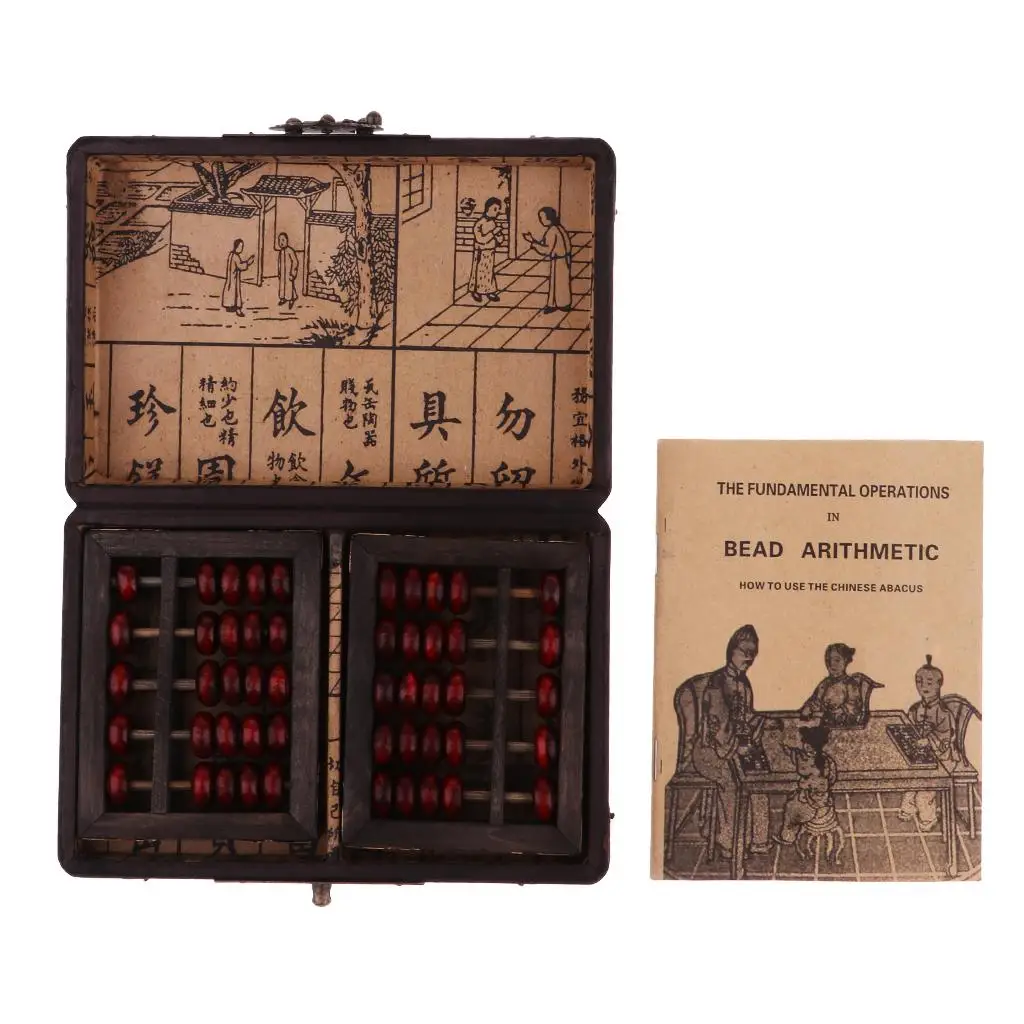 

2Pcs Vintage Wooden Bead Arithmetic Abacus Chinese Calculator