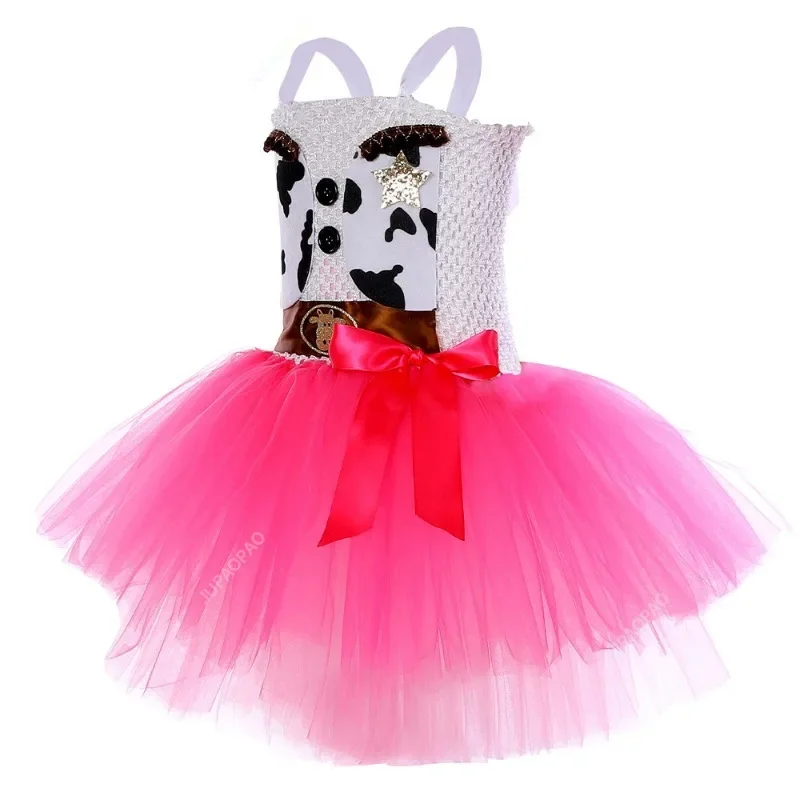 Girls  Costume for Kids  Tutu Dress with Cowboy Hat Scarf Cowgirl Carnival Halloween Outfit Children Birthday Clothes  Age 2Y-8Y