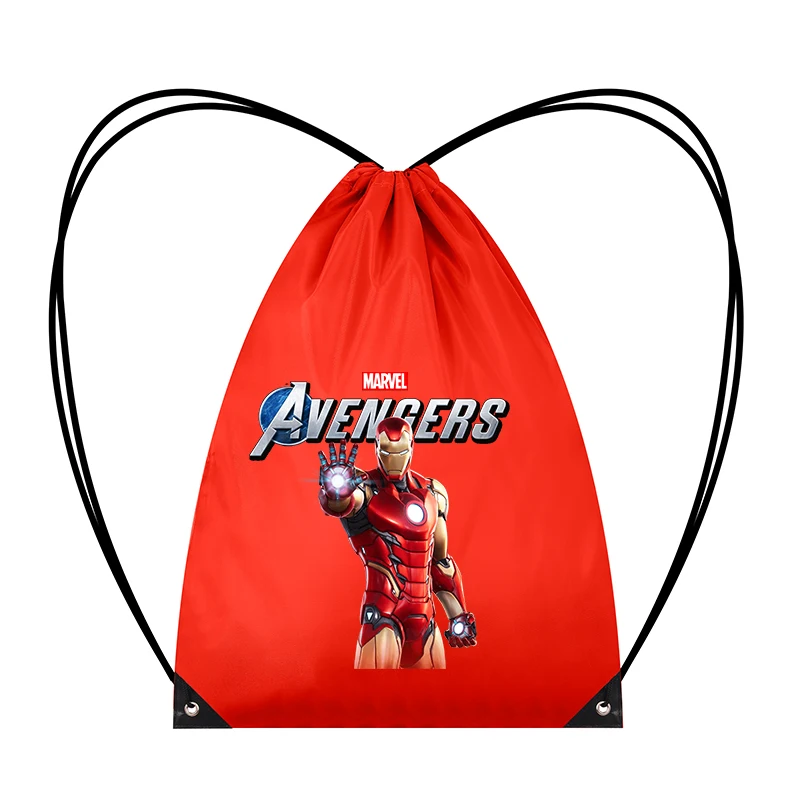 Карманный комплект Marvels Avengers Kawaii, сумка на шнурке в стиле аниме, молодежный модный спортивный рюкзак большой емкости, милые подарочные пакеты с героями мультфильмов
