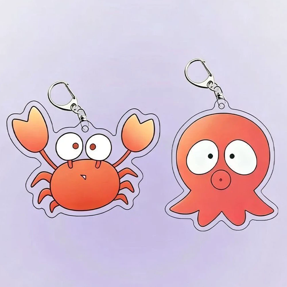 2pcs/set Anime Ganbare Nakamura-kun Go for It Nakamura Cosplay Keychain Kawaii Acrylic Crab Keyring Backpack Ornament Props