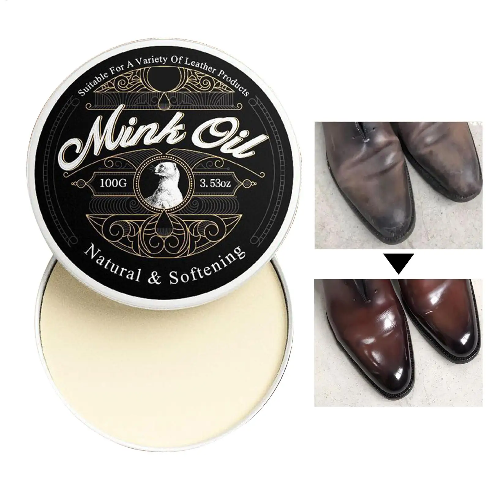100G Genuine Mink Oil Automotive Leather Care Product, Suitable For Repairing And Restoring Leather Goods