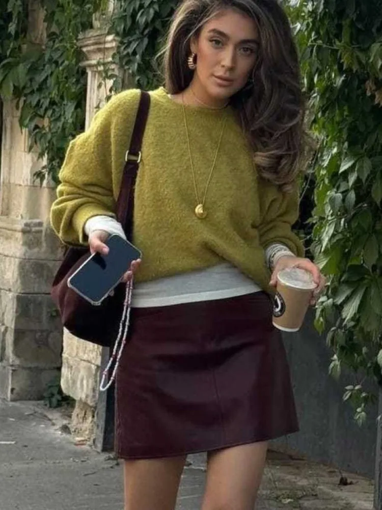 

New Autumn Winter Casual Women Solid Long Sleeve Loose Cropped Knitted Sweater, Trendy Basic Soft Warm Wool Pullover Jumper Tops