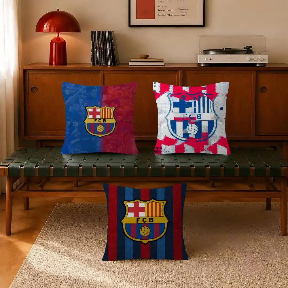 Pillow Gift Home Office Decoration Bedroom Sofa Car Cushion Cover case 45x45 City B-B-Barcelona Art Logo