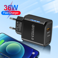36W USB Fast Charger Quick Charge QC3.0 Wall Charger Adapter For iPhone Samsung Xiaomi Redmi Type C Fast Phone Charging Adapter