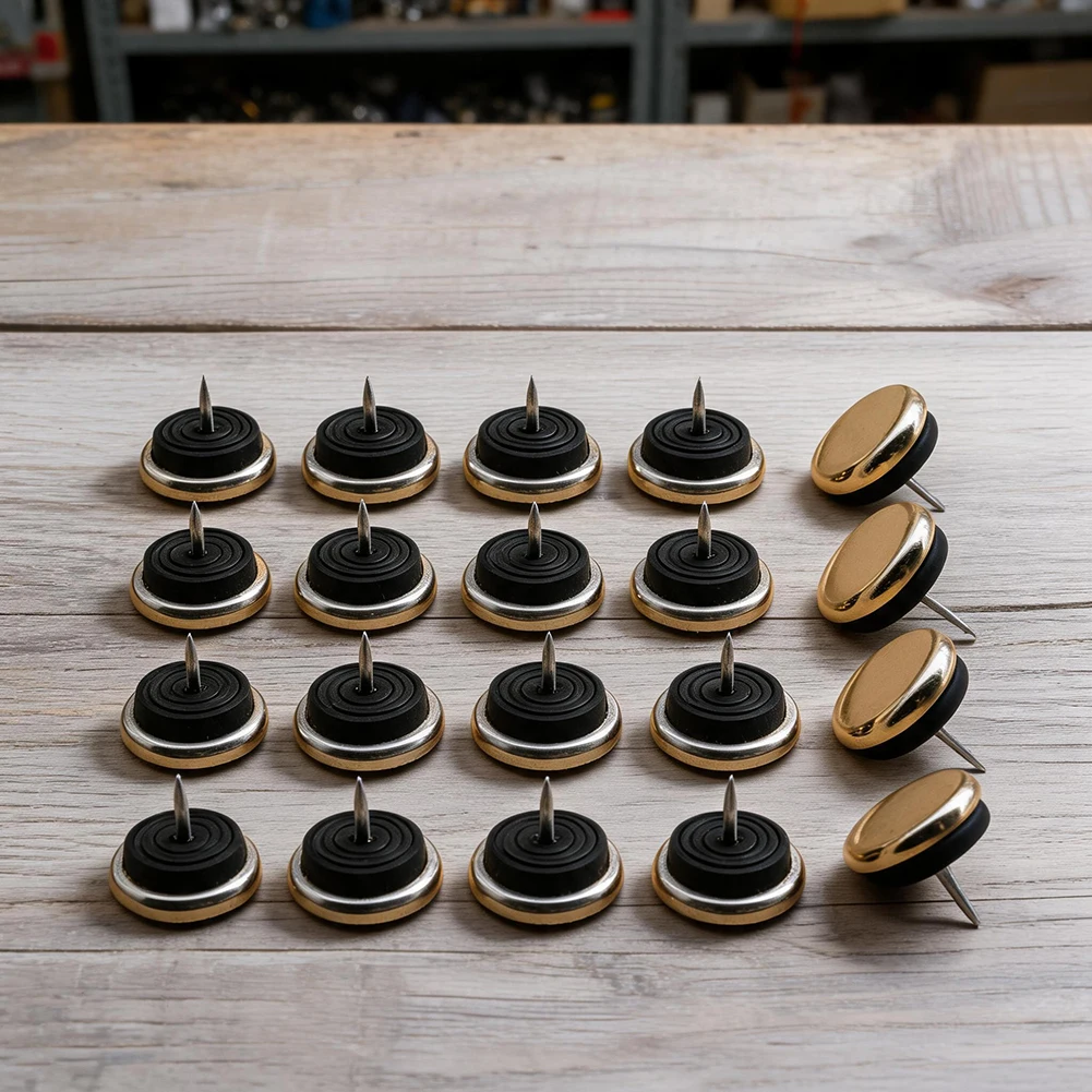 20pcs 19mm/27mm/32mm Furniture Glides Nails Chair Leg Sliders Metal Floor Protector Pins Simple Installation