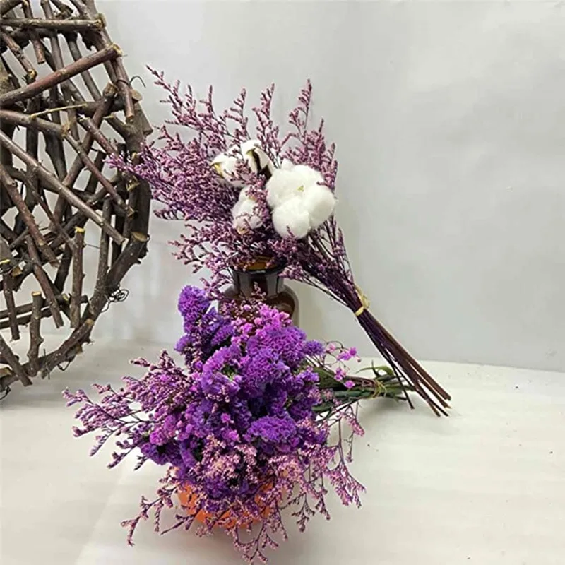 80g/lot Love Grass Dried Flower Natural Plant High Quality Home Wedding Room Decor purple Bouquet Rustic Ornament Decortion