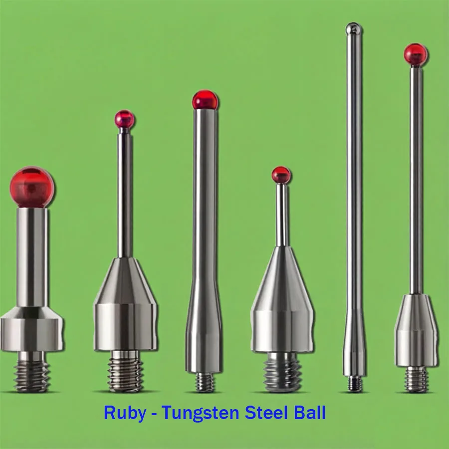 New Ruby Probe Coordinate M4, Steel Ball, Probe Machine Tool Test Needle Steel Flat Measuring Needle