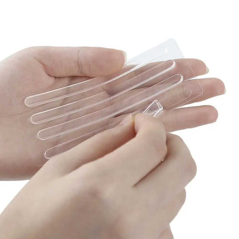 4 個目に見えないシリコーンヒールパッドブリスター保護快適な耐摩耗ステッカー抗摩擦ソフト靴グリップストリップハイヒール