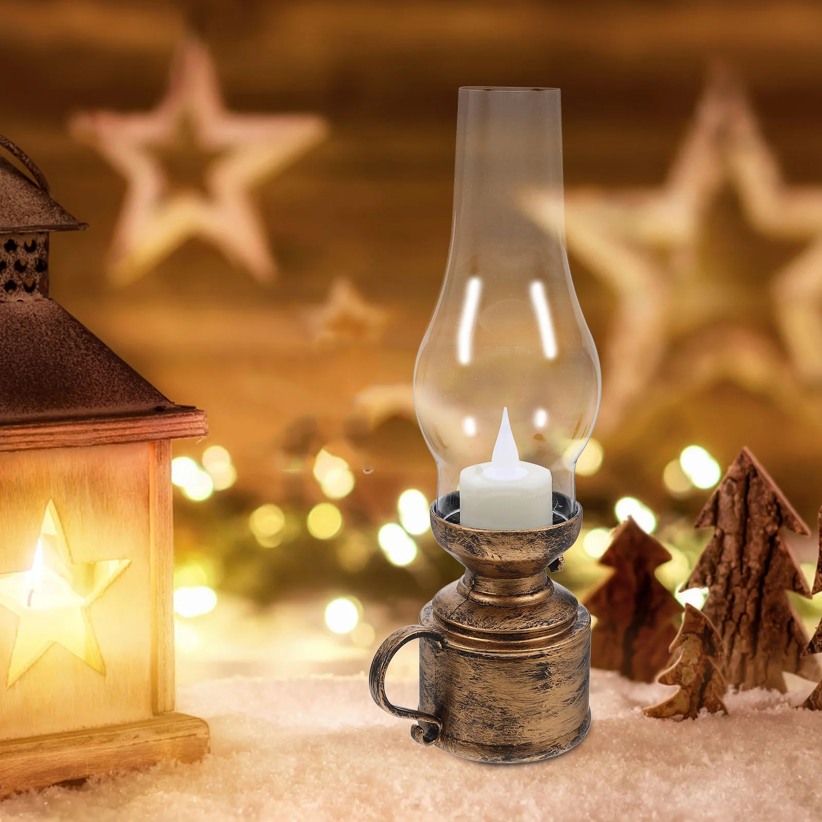 Retro Kerosene Lamp Light Lantern Electronic Lamps For Indoor Decor Pp LED Ornament