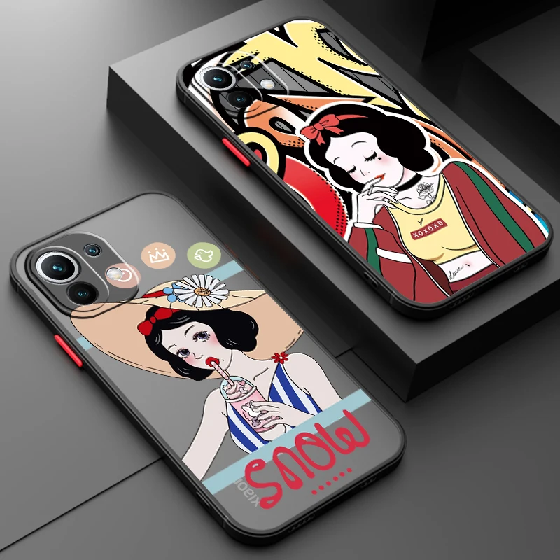 

Disney Snow White Fashion Frosted Translucent For Xiaomi Mi 13 12 12T 11T 11 11i 10T 10 9T Pro Lite Ultra 5G Back Phone Case