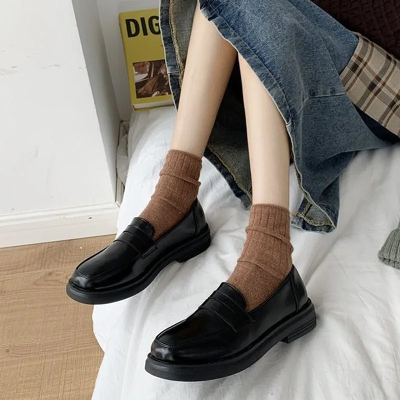 Loafers Women Jk Uniform Shoes Uwabaki Japanese JK Round Toe Women Girls School Students Mary Janes Lolita Brown Cosplay Shoes