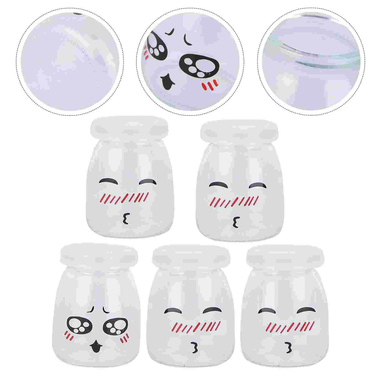 5 Pcs Pudding Cup Mousse Jars Jam Cups Sampling Jelly Dessert Milk Bottle Glass