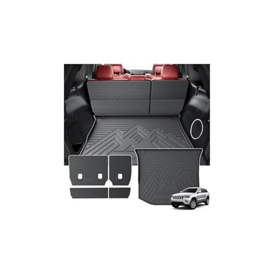 

Trunk Cargo Mat Jeep, TPE Rubber Trunk Liner with Backrest Mat for Grand Cherokee Accessories All Weather Back Seat Protector R