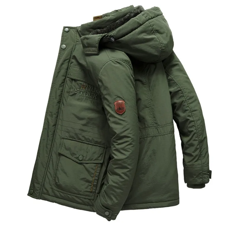 Imagem -03 - Cabolsas Impermeáveis para Homens Cabolsas Parka Impermeáveis Boné Destacável Forro de lã Quente Outwear de Acampamento ao ar Livre Caminhadas de Inverno