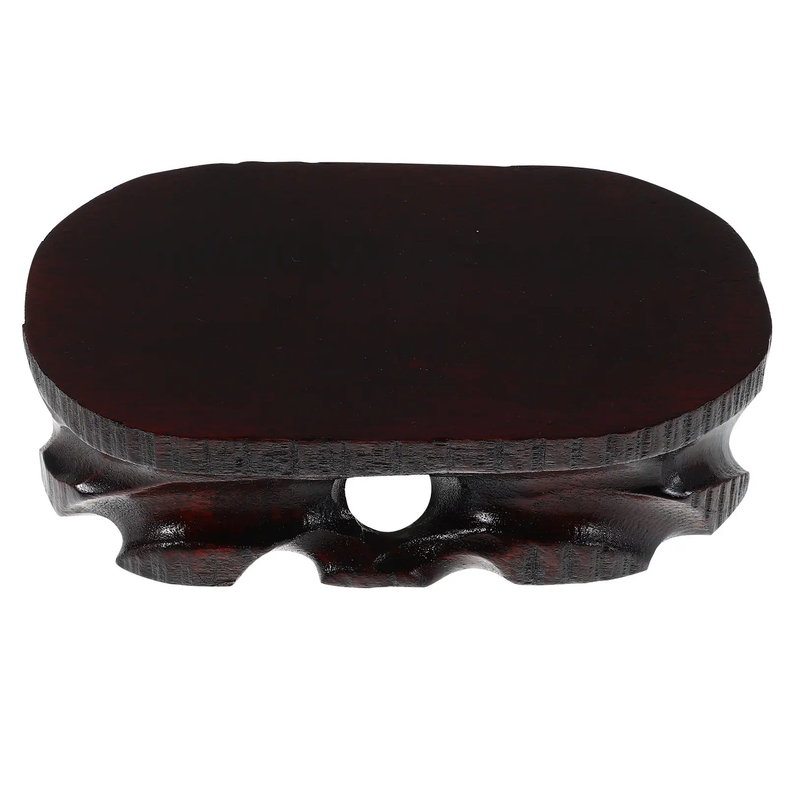 Sturdy Solid Wood Vintage Display Stand Rustic Oval Pedestal for Flower Pots Teapots Antiques Gems Trophy Display Living Room