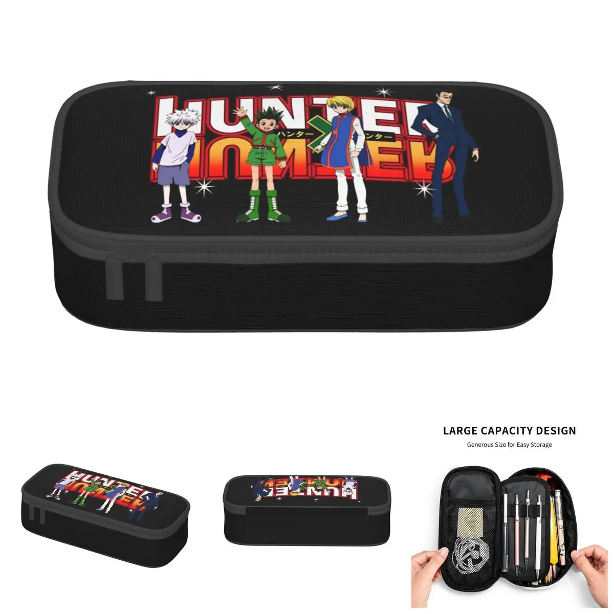 

Killua Zoldyck Gon Freecss Leorio Paradinight Kurapika Hunter Kawaii Pencil Case Large Capacity Pencil Pouch School Accessories