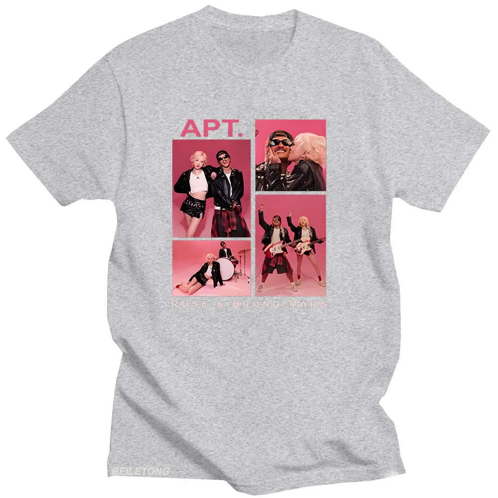 APT ROSÉ و برونو المريخ تي شيرت للجنسين زوجين Harajuku الجمالية تي شيرت قصير الأكمام الجولة الرقبة التي شيرت Camisetas فاسق الملابس
