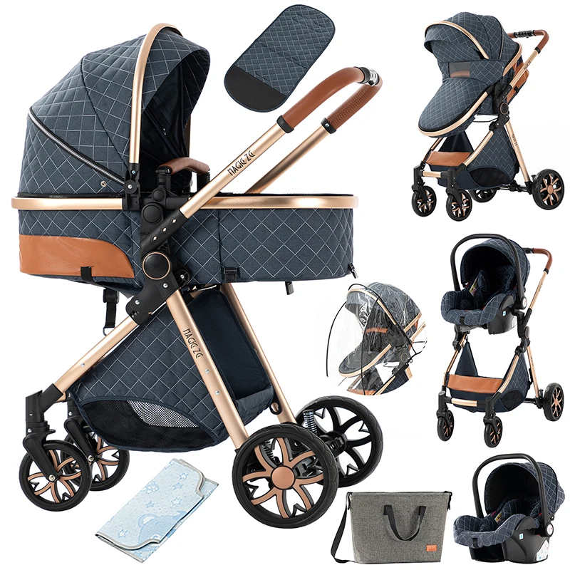 Baby 3 in 1 luxury stroller baby carriage BABI PRAM 3 IN 1 Portable travel pram High landscape baby stroller Baby carriage pram