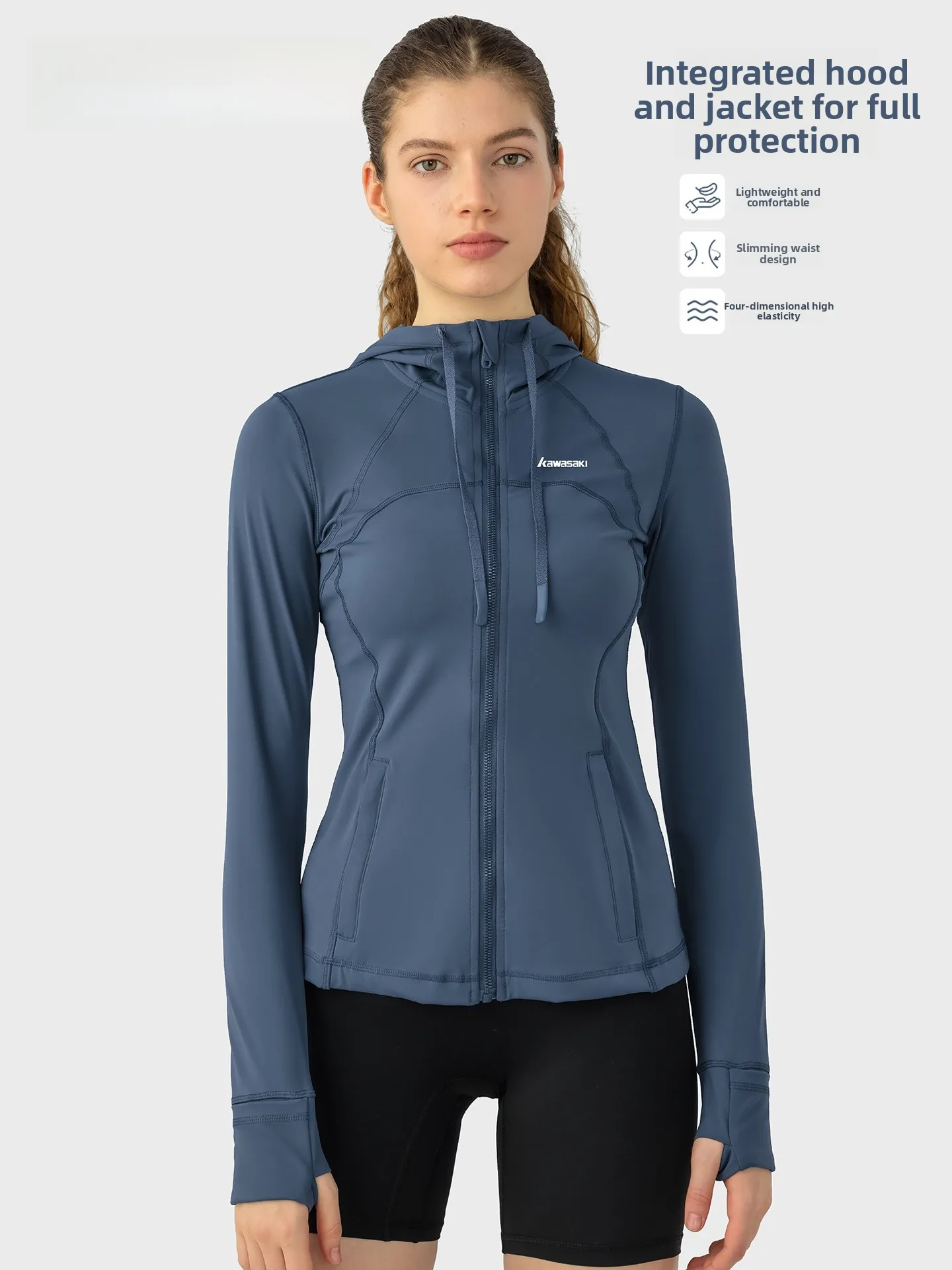 

Fitn Yoga Wear Top 2026 New Women's Sport Jaet Outerwear Breathable Ultra-Thin Nylon Long Sve Zipper Design