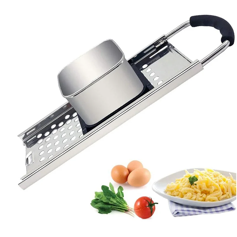 

AA21-3X Stainless Steel Spaetzle Maker With Comfort Rubber Grip Handle For Dumpling Noodle